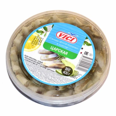 Сельдь Vici Царская филе кусочки в масле с укропом 400гр пэт