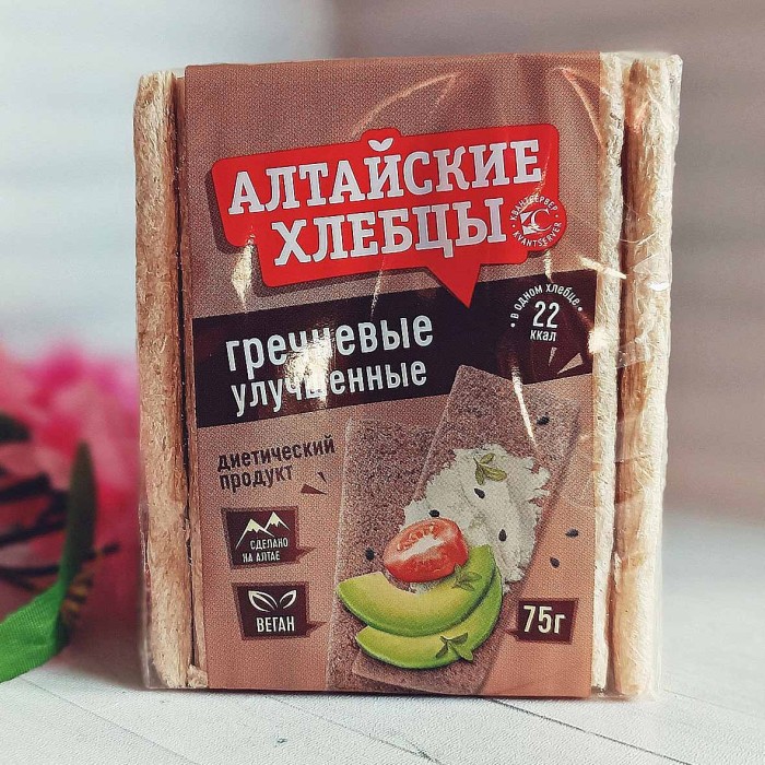 Хлебцы Алтайские гречневые улучшеные 75гр м/у