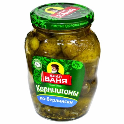 Корнишоны Дядя Ваня по-берлински маринованные 350гр ст/б