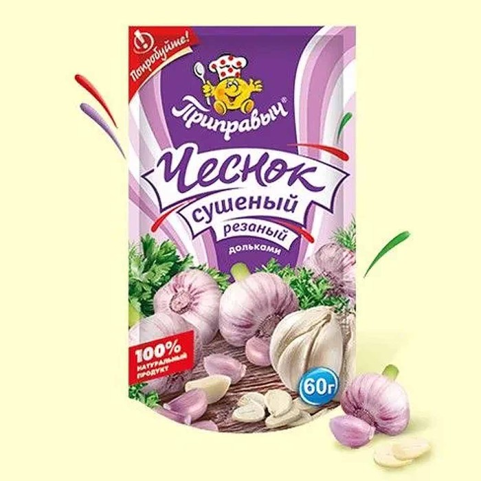 Чеснок Приправыч сушеный дольками 60гр м/у