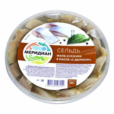 Сельдь Меридиан в масле с дымком 480гр пэт