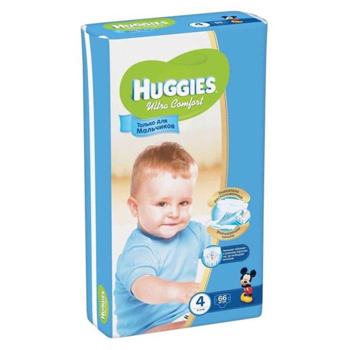 Подгузники Huggies UC 4 Mega Boy (8-14кг) 66шт м/у