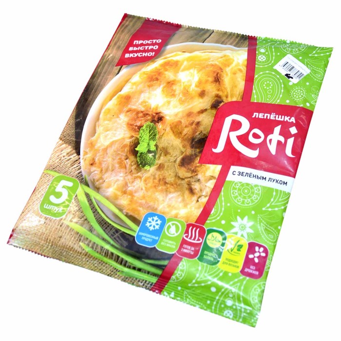 Лепешка Roti слоеная с зеленым луком 450гр м/у