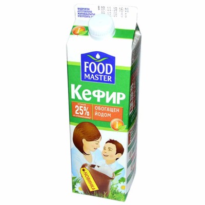Кефир FoodMaster обогащенный йодированным белком 2,5% 900мл т/п