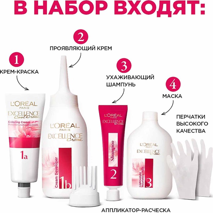 Краска для волос Loreal Exellence 4.3 Золотой каштан к/у