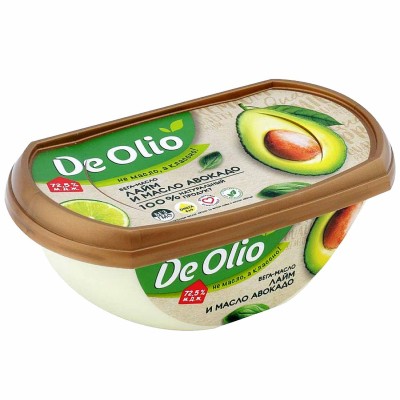 Крем растительный De Olio с лаймом и маслом авокадо 72,5% 220гр пэт