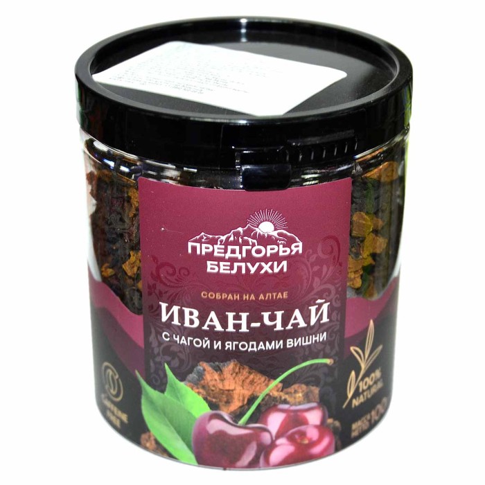 Напиток чайный Предгорья Белухи Иван-чай с чагой и ягодами вишни  100гр пэт