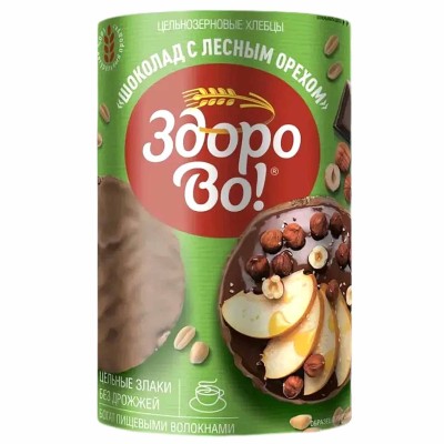 Хлебцы Здорово! Шоколад с лесным орехом 180гр м/у