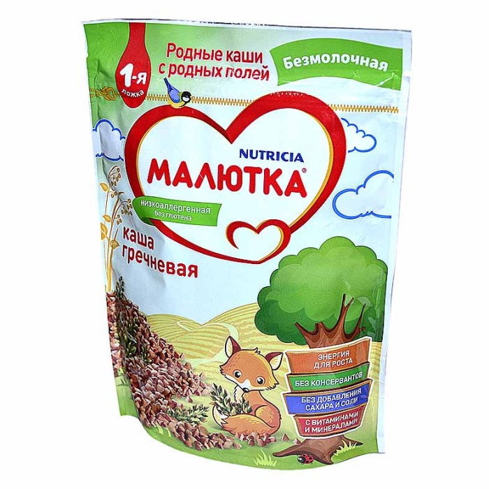 Каша Малютка гречневая безмолочная с 4мес 200гр д/п