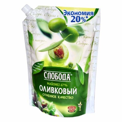 Майонез Слобода Оливковый 67% 800мл д/п