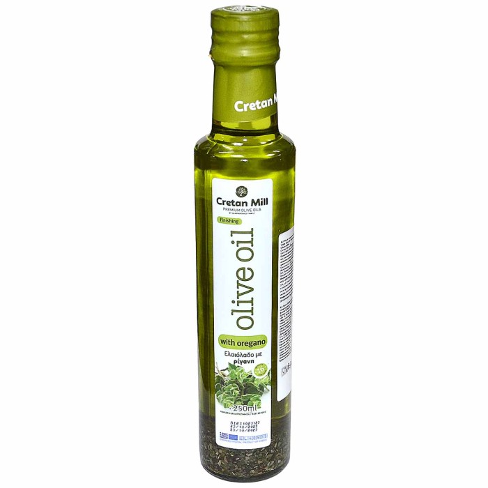 Масло оливковое Cretan Mill Extra Virgin с орегано 0,25л ст/б