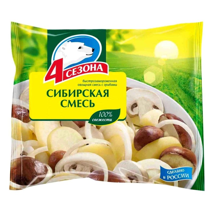 Смесь овощная 4 сезона Сибирская 400гр м/у