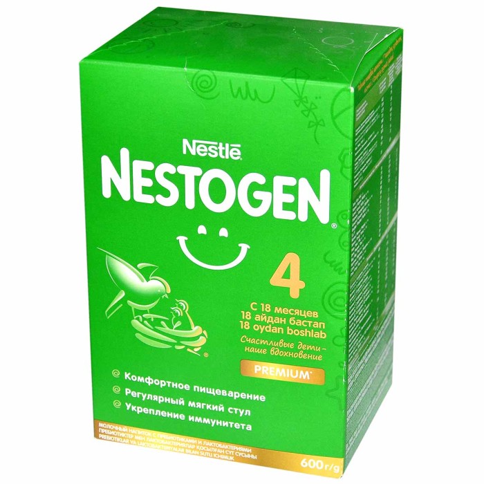 Смесь Nestogen 4 молочная с пребиотиками и лактобактериями с 18мес 600гр к/у