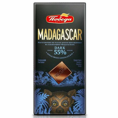 Шоколад Победа Мадагаскар 55% горький 90гр к/у