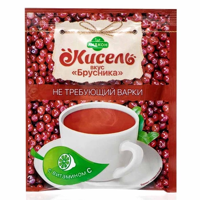 Кисель Лидкон Брусника с витамином С 25гр м/у