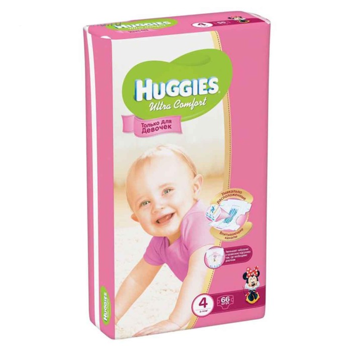 Подгузники Huggies UC 4 Mega Girl (8-14кг) 66шт м/у