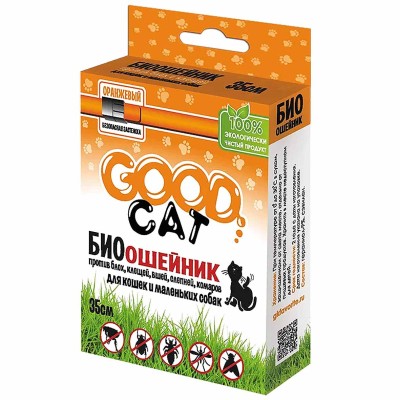 Биоошейник для кошек Good Cat оранжевый от блох и клещей 35см арт04203