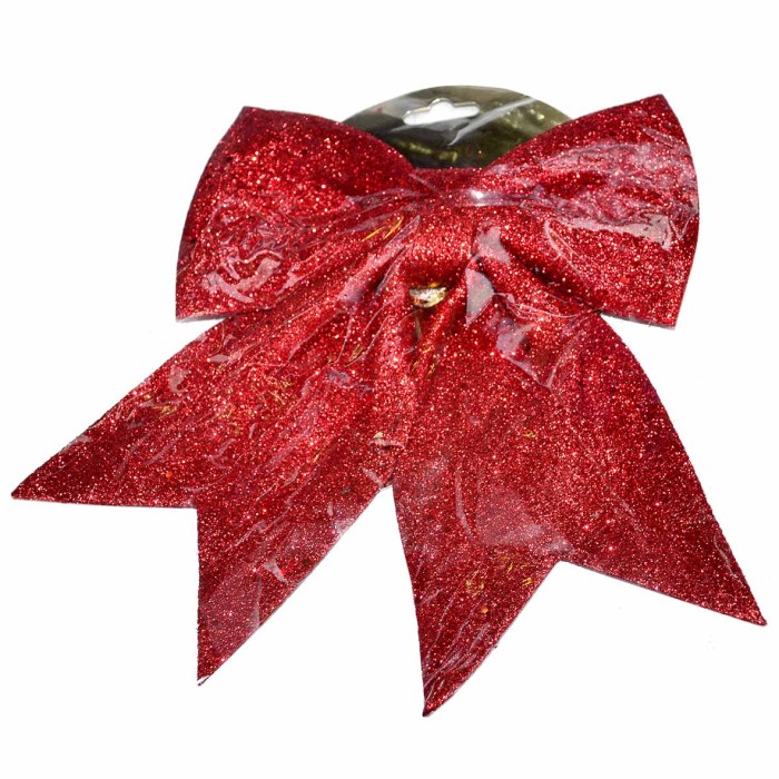 Украшение новогоднее Бант блестящий большой