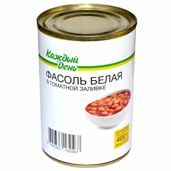 Фасоль Каждый день белая в т/с 400гр ж/б