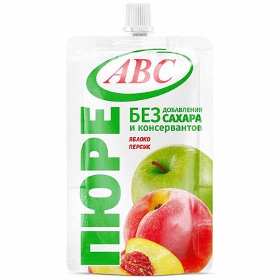 Пюре АВС Яблоко-персик 200гр д/п