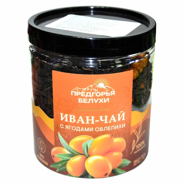 Напиток чайный Предгорья Белухи Иван-чай с ягодами облепихи 70гр пэт