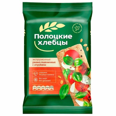 Хлебцы Полоцкие ржано-пшеничные с отрубями 80гр м/у