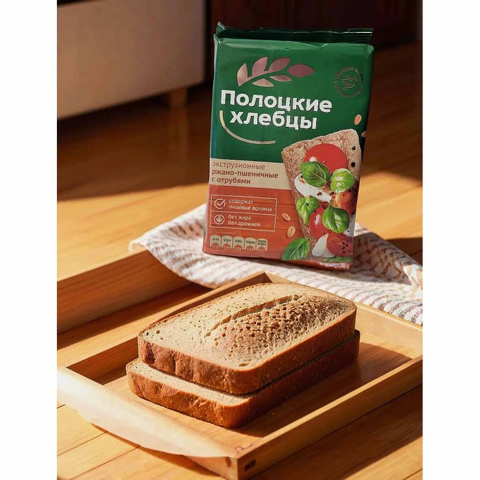 Хлебцы Полоцкие ржано-пшеничные с отрубями 80гр м/у