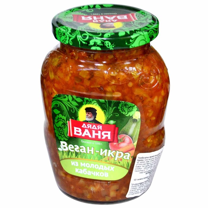 Икра Дядя Ваня Веган из молодых кабачков 350гр ст/б