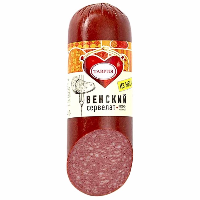 Колбаса в/к Таврия Сервелат Венский 350гр в/у