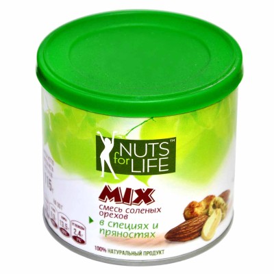Смесь ореховая Nuts for Life в специях и пряностях 115гр пэт