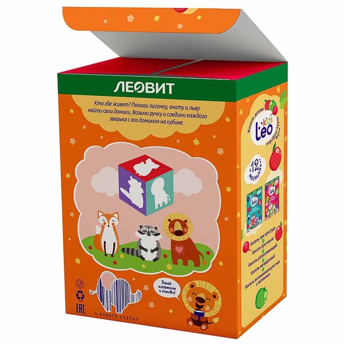 Кисель Леовит Leo Kids общеукрепляющий 60гр 12*5шт к/у