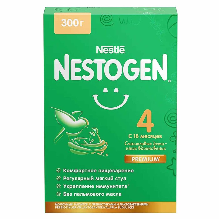 Смесь Nestogen 4  молочная с пребиотиками и лактобактериями с 18мес 300гр к/у