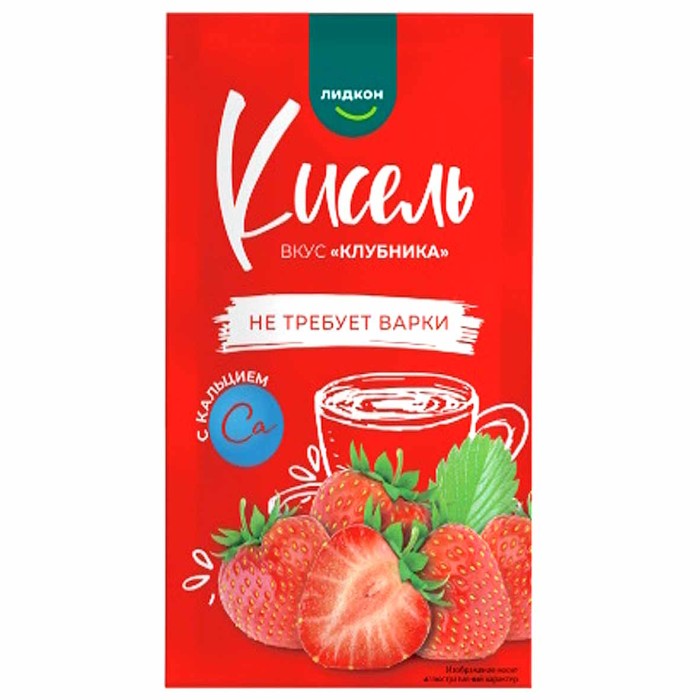 Кисель Лидкон Клубника с кальцием 25гр м/у