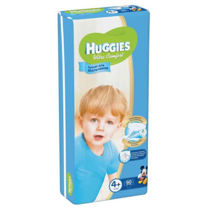 Подгузники Huggies UC 4+ Mega Boy (10-16кг) 60шт м/у