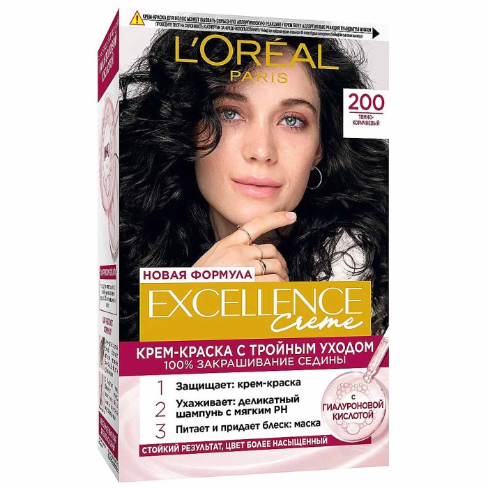 Краска для волос Loreal Exellence 200 Кофейный к/у
