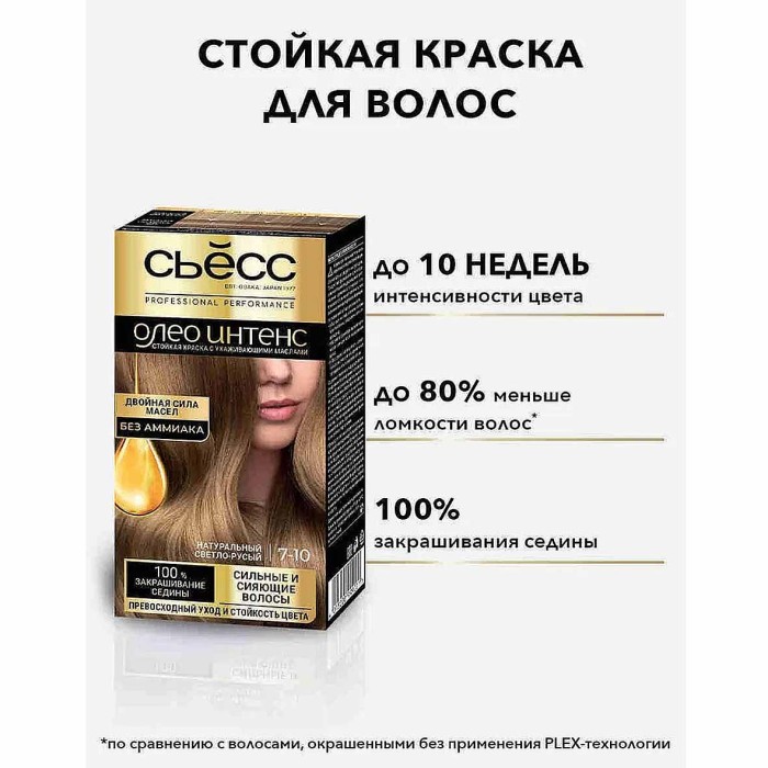 Краска для волос Syoss Oleo Intense 7-10 Натуральный светло-русый 110мл к/у