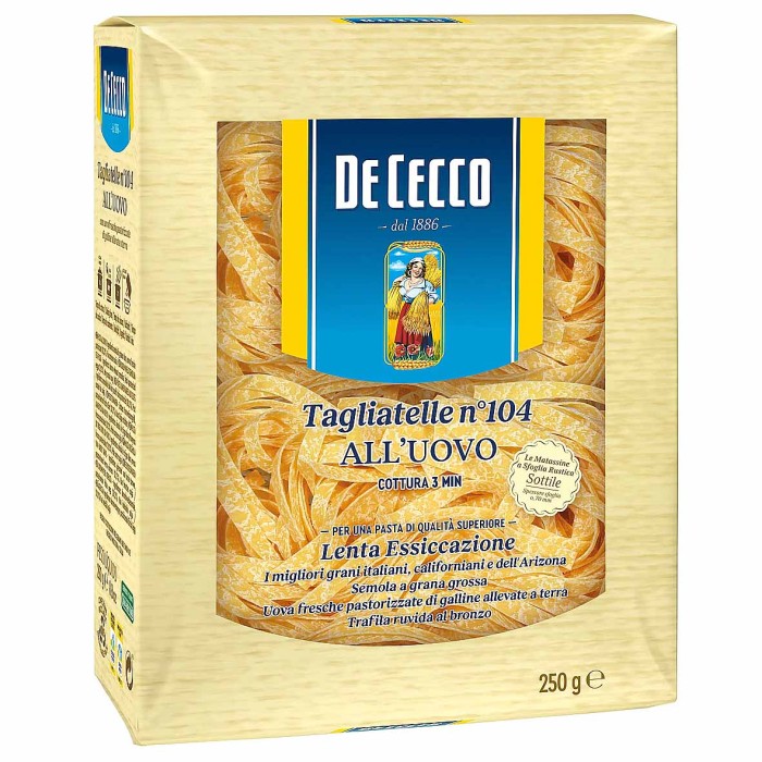 Макароны De Cecco Tagliatelle №104 250гр м/у