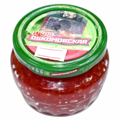 Икра Обкомовская лососевая из нерки натуральная 140гр ст/б