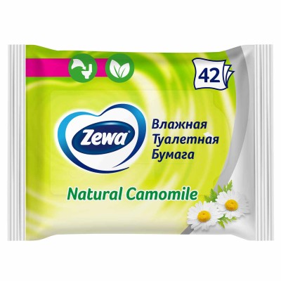 Бумага туалетная влажная Zewa Camomile 42л м/у