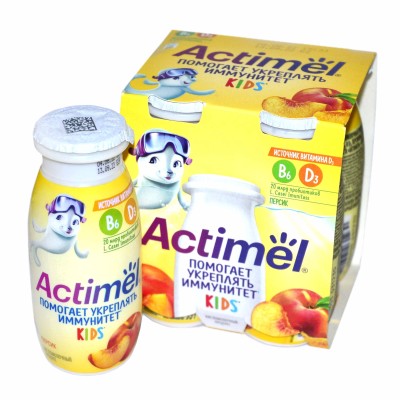 Напиток Actimel Kids персик 95мл пэт