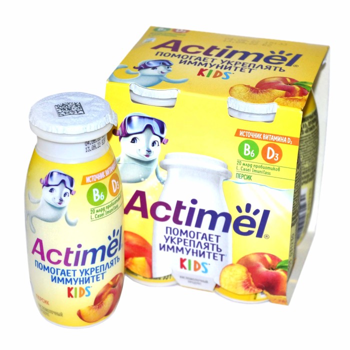 Напиток Actimel Kids персик 95мл пэт