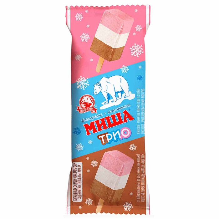 Мороженое Миша Трио пломбир 80гр м/у