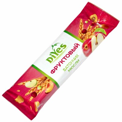 Батончик Diyes фруктовый мюсли 25гр м/у