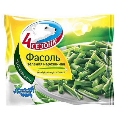 Фасоль стручковая 4 сезона нарезанная 400гр м/у