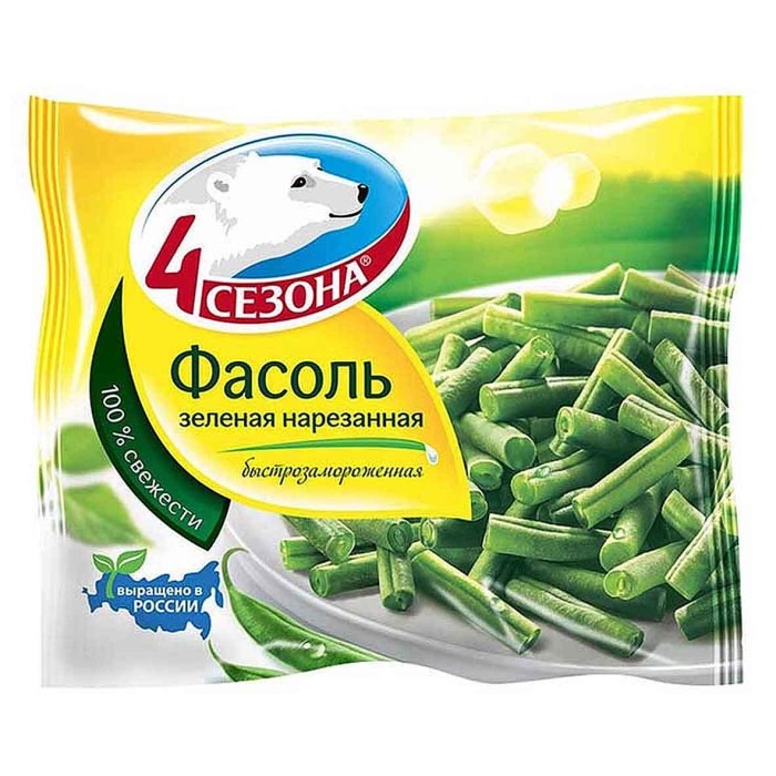 Фасоль стручковая 4 сезона нарезанная 400гр м/у