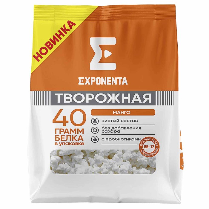 Масса творожная Exponenta со вкусом Манго 250 гр м/у