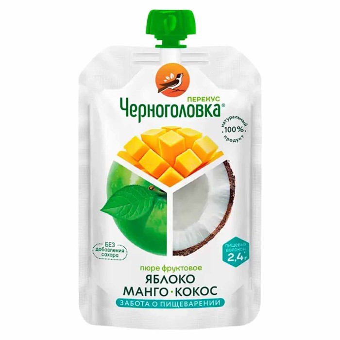 Пюре Черноголовка Бэйби яблоко-манго-кокос с 3-х лет 85гр д/п