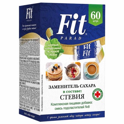 Заменитель сахара FitParad стевия №8 саше 60гр к/у