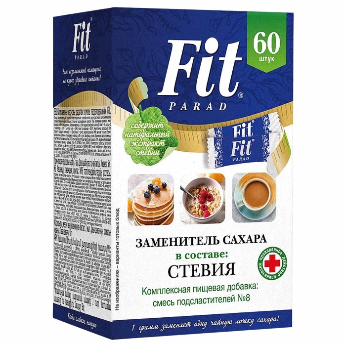 Заменитель сахара FitParad стевия №8 саше 60гр к/у