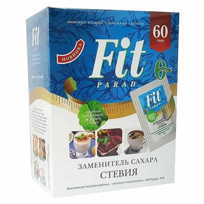 Заменитель сахара FitParad стевия №8 саше 60гр к/у
